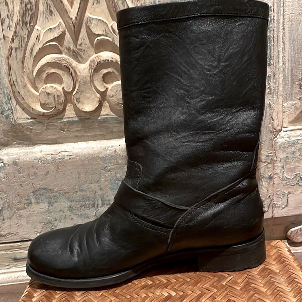 EUC Jimmy Choo Biker Boot, Mid Calf, Gold Hardware /42/12/ - Picture 8 of 10